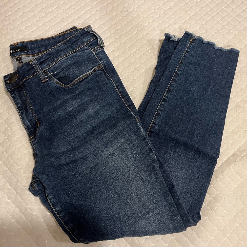STS Blue Dark Indigo Scissor Hem Skinny Jeans